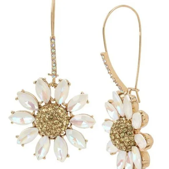 Betsey Johnson Daisy Flower Drop Earrings - Picture 2 of 6